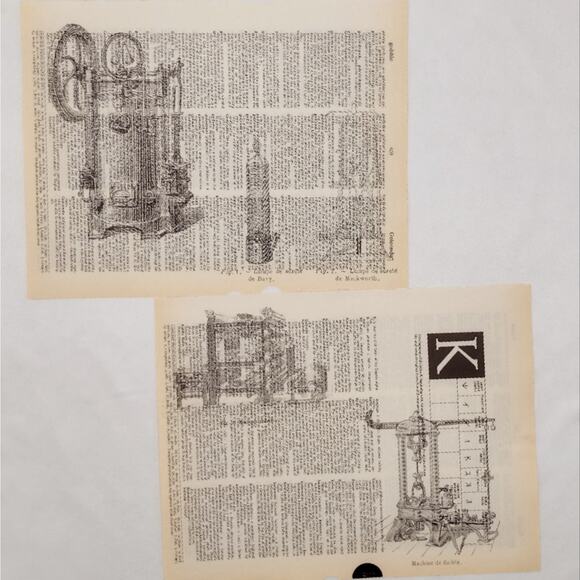 Old Machine Dictionary Prints, Antique Machinery Prints, Book Page Prints - Picture 6 of 6